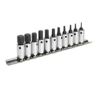 Loops 11pc S2 Steel Hex Socket Bit Set - 1/4" Square Drive - 1.5mm to 11mm Allen in Metallics Loops Metallics