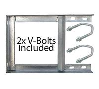 Loops 12" x 18" Galvanised Outdoor/External Steel TV Aerial Wall Mounting Bracket & V Bolts - Pole/Mast Install - Heavy Duty