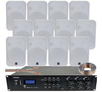 Loops 1200W Bluetooth Sound System 12X 200W White Wall Speaker 6 Zone Matrix Amplifier