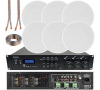 Loops 1200W Bluetooth Sound System 6X 100W Slim Ceiling Speaker 6 Zone Mixer Amplifier