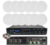 Loops 1200W Loud Bluetooth Sound System 12x 120W Slim Ceiling Speaker 6 Zone Amplifier Loops Multicolor