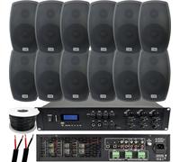 1200W LOUD Outdoor Bluetooth System 12x Black Speaker Weatherproof Music Player