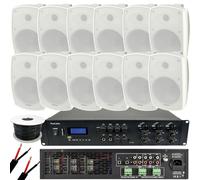 Loops 1200W LOUD Outdoor Bluetooth System 12x White Speaker Weatherproof Music Player Loops White