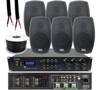 Loops 1200W Loud Outdoor Bluetooth System 6X 140W Black Speaker Weatherproof Music Player