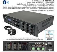 Loops 1200W LOUD Outdoor Bluetooth System 6x 140W Black Speaker Weatherproof Music Player Loops Black