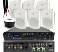 Loops 1200W LOUD Outdoor Bluetooth System 6x White Speaker Weatherproof Music Player Loops White