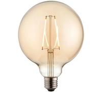 Loops 125mm GLOBE LED Filament Light Bulb AMBER GLASS E27 Screw 2W Warm White Lamp Loops White