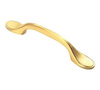Loops 128mm Shaker Style Cabinet Pull Handle 76mm Fixing Centres Satin Brass in Metallics Loops Metallics