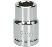 Loops 12mm Chrome Plated Drive Socket - 1/2" Square Drive - High Grade Carbon Steel in Metallics Loops Metallics