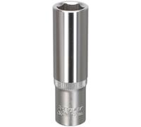 Loops 12mm Forged Steel Deep Drive Socket - 3/8" Square Drive - Chrome Vanadium Socket in Metallics Loops Metallics