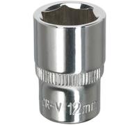 Loops 12mm Forged Steel Drive Socket - 1/4" Square Drive - Polished Chrome Vanadium in Metallics Loops Metallics