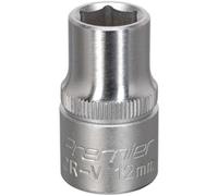 Loops 12mm Steel Drive Socket - 1/2" Square Drive - Chrome Vanadium Wrench Socket in Metallics Loops Metallics
