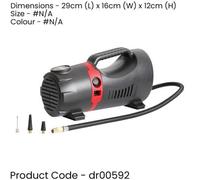Loops 12V Dc & 230V Portable Air Compressor - Ball & Car Tyre Inflator Digital Display