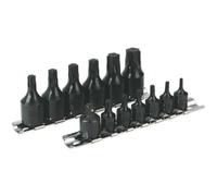 Loops 13 PACK TRX Star Socket Bit Set - 1/4" & 3/8" Square Drive - BLACK OXIDE T10 T60 Loops Black