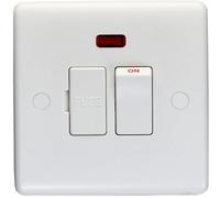 Loops 13A Switched Fuse Spur & Neon White Plastic Mains Isolation Appliance Wall Plate