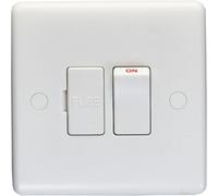 Loops 13A Switched Fuse Spur - White Plastic Mains Isolation Appliance Wall Plate