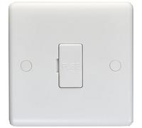 Loops 13A Unswitched Fuse Spur - White Plastic Mains Isolation Appliance Wall Plate