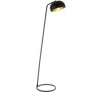Loops 1458mm Floor Lamp - Matt Black & Antique Brass Sleek Industrial Slim - Standing Led Light Base & Shade