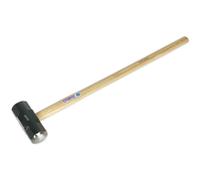 Loops 14lb Hardened Sledge Hammer - Hickory Wooden Shaft - Drop Forged Carbon Steel in Metallics Loops Metallics