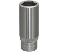 Loops 14mm Forged Steel Deep Drive Socket 1/4" Square Drive Chrome Vanadium Socket in Metallics Loops Metallics