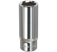 Loops 14mm Forged Steel DEEP Drive Socket - 1/4" Square Drive Polished Chrome Vanadium in Metallics Loops Metallics