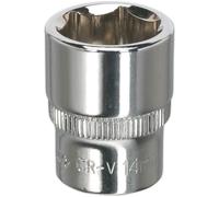 Loops 14mm Forged Steel Drive Socket - 1/4" Square Drive - Polished Chrome Vanadium in Metallics Loops Metallics