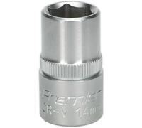 Loops 14mm Steel Drive Socket - 1/2" Square Drive - Chrome Vanadium Wrench Socket in Metallics Loops Metallics