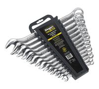 Loops 14pc Slim Handled Combination Spanner Set - 12 Point Imperial Ring Open End Head Loops Multicolor