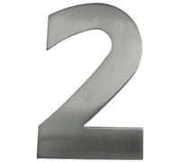 Loops 150mm Satin Stainless Steel Door Numeral - Number 2 Premium Quality Large House Sign
