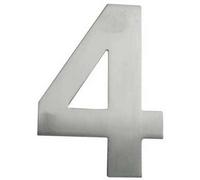 Loops 150mm Satin Stainless Steel Door Numeral - Number 4 Premium Quality Large House Sign