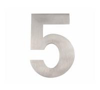 Loops 150mm Satin Stainless Steel Door Numeral - Number 5 Premium Quality Large House Sign