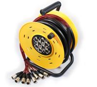 Loops 15m 8 Way XLR Male to Female Multicore Drum Cable - Audio Loom Stage Snake Reel