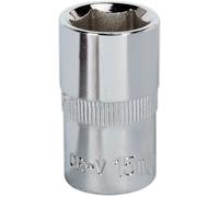 Loops 15mm Forged Steel Drive Socket - 1/2" Square Drive - Polished Chrome Vanadium in Metallics Loops Metallics