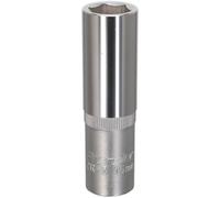 Loops 15mm Steel Deep Drive Socket - 1/2" Square Drive - Chrome Vanadium Socket in Metallics Loops Metallics