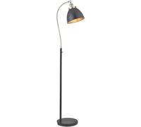 Loops 1600mm Floor Lamp - Aged Pewter & Matt Black Industrial Resto Adjustable - Standing Led Light Base & Shade
