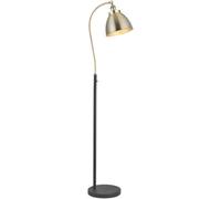 Loops 1600mm Floor Lamp - Antique Brass & Matt Black Industrial Resto Adjustable - Standing Led Light Base & Shade
