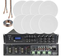 Loops 1600W Bluetooth Sound System 8X 120W Slim Ceiling Speaker 8 Zone Mixer Amplifier