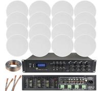 Loops 1600W Loud Bluetooth Sound System 16X 100W Slim Ceiling Speaker 8 Zone Amplifier