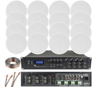 Loops 1600W Loud Bluetooth Sound System 16x 100W Slim Ceiling Speaker 8 Zone Amplifier Loops Multicolor