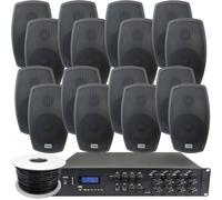 Loops 1600W Loud Outdoor Bluetooth System 16X 140W Black Speaker Weatherproof Music Player