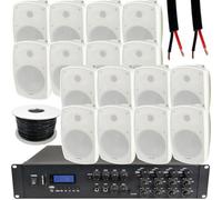 Loops 1600W Loud Outdoor Bluetooth System 16X White Speaker Weatherproof Music Player