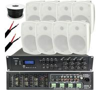 1600W LOUD Outdoor Bluetooth System 8x White Speaker Weatherproof Music Player Loops White One Size