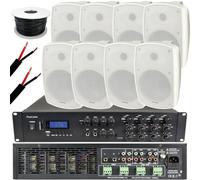 Loops 1600W Loud Outdoor Bluetooth System 8X White Speaker Weatherproof Music Player