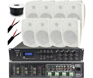 Loops 1600W Loud Outdoor Bluetooth System 8X White Speaker Weatherproof Music Player