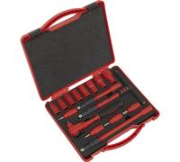 Loops 16pc VDE Insulated Socket & Ratchet Handle Set -3/8" Square Drive 6 Point Metric Loops Multicolor