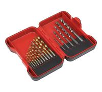 Loops 17 Piece Drill Bit Set - 12 Titanium Coated HSS & 5 Tungsten Steel Masonry Bits in Metallics Loops Metallics