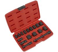 Loops 17 Piece PREMIUM Impact Socket Set - 3/8" Sq Drive - Hardened & Tempered Loops Multicolor