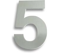 Loops 178mm Front Door Numerals '5' 150mm Fixing Centres Satin Stainless Steel in Metallics Loops Metallics