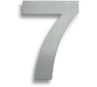 Loops 178mm Front Door Numerals '7' 105mm Fixing Centres Satin Stainless Steel in Metallics Loops Metallics