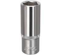 Loops 17mm Forged Steel Deep Drive Socket - 3/8" Square Drive - Chrome Vanadium Socket in Metallics Loops Metallics